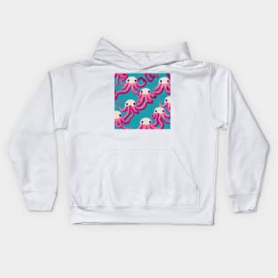 Pink Octopus Dancers - Super Cute Colorful Cephalopod Pattern Kids Hoodie